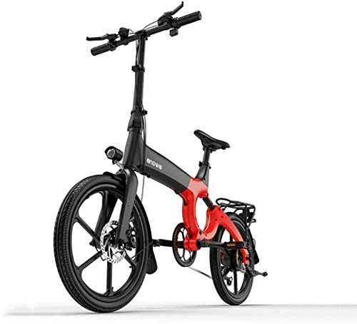 Electric Bike : LAMTON Adult Mountain Electric Bike, 384WH 36V Lithium Battery, Magnesium Alloy 6 Speed Electric Bicycle 20 Inch Wheels (Color : B)