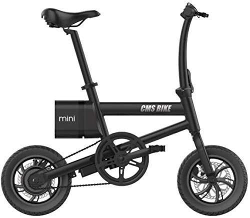 Electric Bike : Lamyanran Fast Electric Bikes for Adults 14 inch Flexible Folding Ebike 36V250W Brushless Motor and Dual Disc Mechanical Brakes Folding Electric Bike with Lithium Battery Powered (Color : Black)