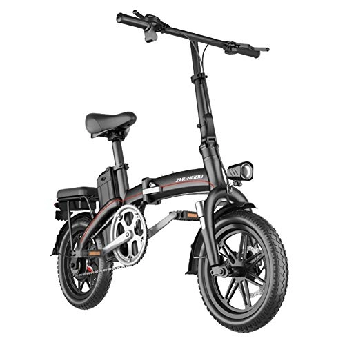 Electric Bike : Lamyanran Fast Electric Bikes for Adults Portable Easy to Store, 14" Electric Bicycle / Commute Ebike with Frequency Conversion High-speed Motor, 48V 8Ah Battery (Size : 40km)