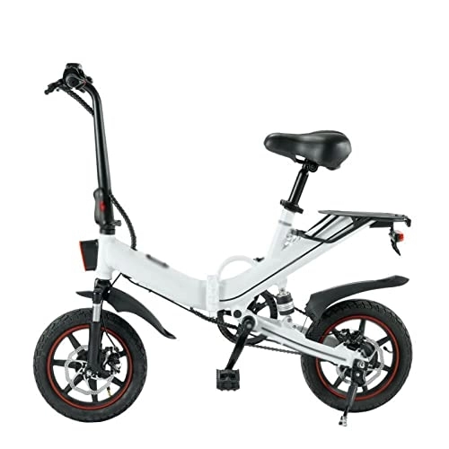Electric Bike : LANAZU Adult Bicycle, Electric Mountain Bike, 16-inch Tire Folding Bicycle, Suitable for Off-road, Transportation