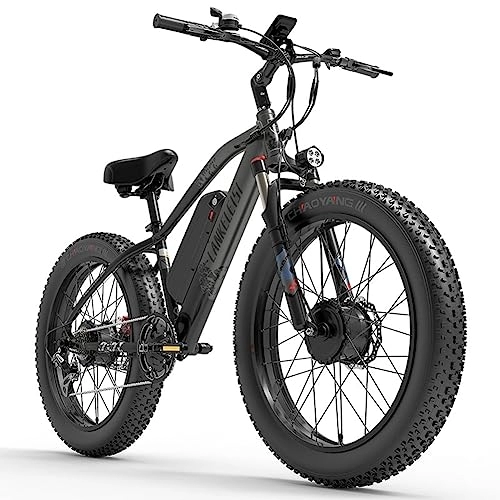 Electric Bike : Lankeleisi MG740 PLUS Front And Rear Dual Motor Off-Road Electric Bicycle(New In 2023) (GREY)