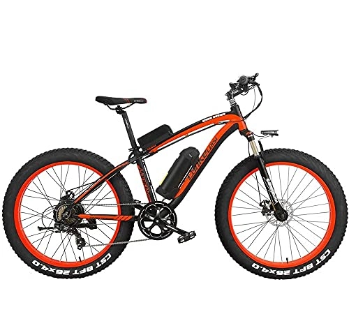 Electric Bike : LANKELEISI XF4000 Electric bicycle, adult electric bicycle with 1000W brushless motor, 26”Fat tire electric bicycle, 48V 16AH Removable lithium battery with anti-theft device (Red, No+Spare Battery)