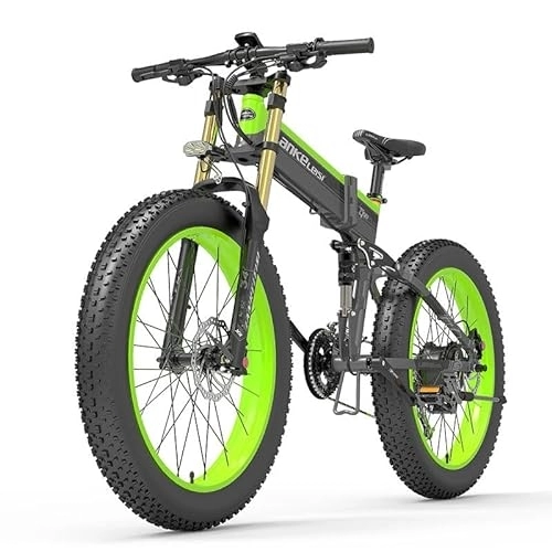 Electric Bike : Lankeleisi XT750 PLUS BIG FORK Fat Tire Electric Mountain Bike (GREEN)