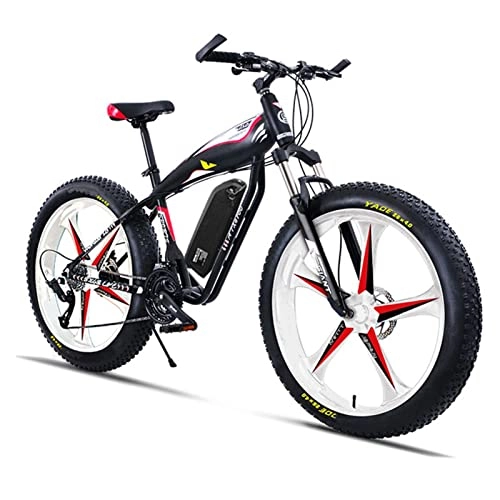 Electric Bike : LDGS ebike Mountain Electric Bikes for Men 26 * 4.0 Inch Fat Tire Electric Mountain Bicycle Snow Beach Off-Road 48V 750W / 1000W High Speed Motor Ebike (Color : 750W WHITE Version)