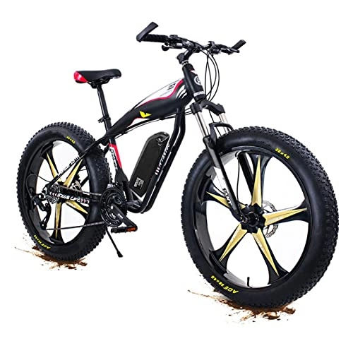 Electric Bike : LDGS ebike Mountain Electric Bikes For Men 750W / 1000W High Speed Motor Ebike 48V 15Ah 26 * 4.0 Inch Fat Tire Electric Mountain Bicycle Snow Beach Off-Road E Bikes (Color : 1000w black Version)