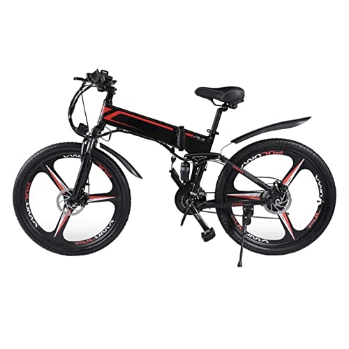 Electric Bike : LDGS ebike X-3 Electric Bike for Adults Foldable 250W / 1000W 48V Lithium Battery Mountain Bike Electric Bicycle 26 Inch E Bike (Color : Black, Size : 1000W Motor)