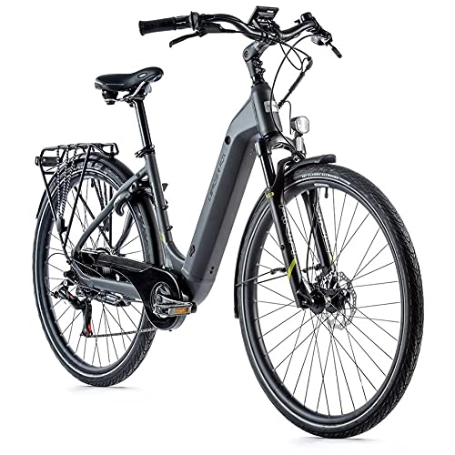 Electric Bike : Leader Fox Velo electrique-vae city 28'' nara 2021 mixte gris mat 7v moteur roue ar bafang 36v 45nm batterie 14ah (20'' - h52cm - taille l - pour adulte de 188cm à 185cm)