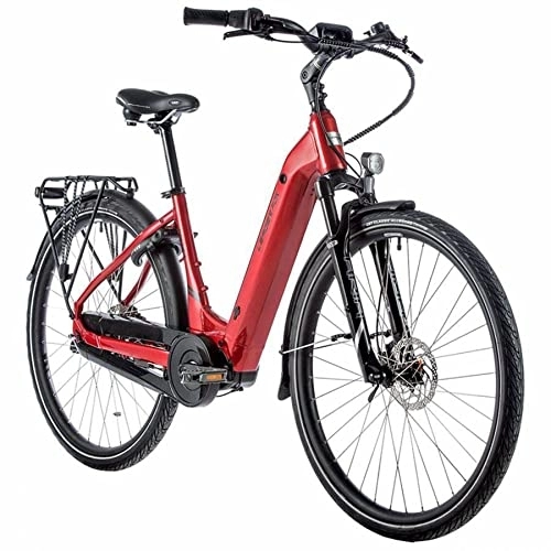 Electric Bike : Leader Fox Velo electrique-vae city 28 neba 2021 mixte rouge 8v moteur central bafang m420 36v 80nm batterie 14ah (18'' - h46cm - taille m - pour adulte de 168cm à 178cm)