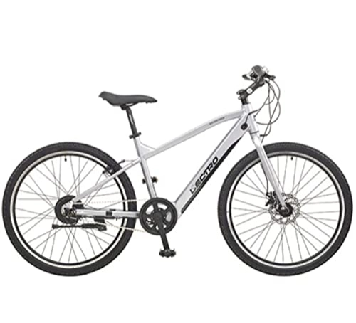 Electric Bike : Lectro Adventurer 26” Wheel Electric Bike Silver, Mountain Bike, eBike, Super Lightweight Electric Bike for Adults, Unisex Electric Bike 36V, 7Ah Battery, 15.5mph Commuter Bike, Disk Brakes