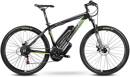 Electric Bike : LEFJDNGB Electric Mountain Bike 27-inch Hybrid Bicycle / (36V Rear Drive Motor) 24 Speed 5 Speed Power System Mechanical Disc Brake Cruiser Up To 35KM / H (Color : Green)
