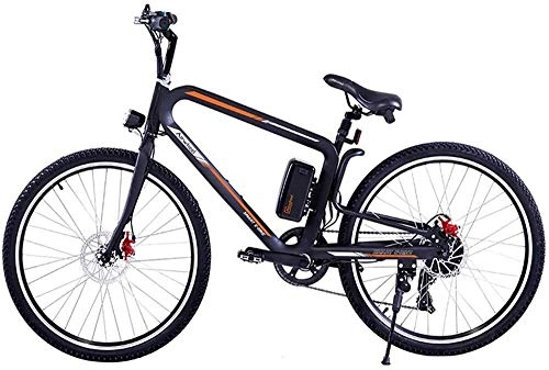 Electric Bike : LEFJDNGB Electric Off-road Mountain Bike 26-inch Electric Bicycle Pedal Assisted Electric Fat Bike Cushion Damping (Color : Black)