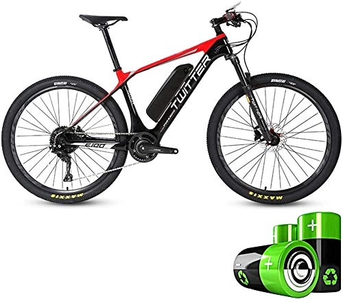 Electric Bike : LEFJDNGB Electric Pedal Bicycle Adult Hybrid Mountain Bike Lithium-ion Battery (36V 250W) Ultra-light Road Motorcycle (5 Files / 11 Speed) (Color : Red)
