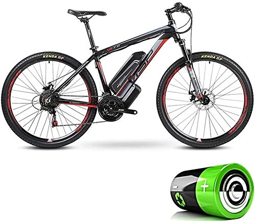 Electric Bike : LEFJDNGB Mountain Electric Bicycle, 27-inch Hybrid Bicycle / (36V Rear Drive Motor) 24 Speed 5 Speed Power System Mechanical Disc Brake Cruiser Up To 35KM / H (Color : Red)