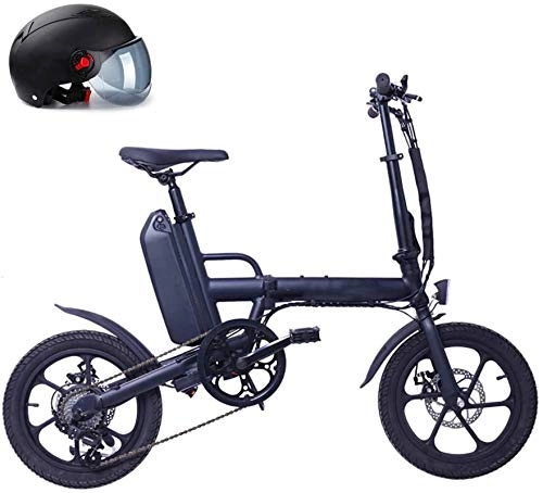 Electric Bike : Leifeng Tower High-speed 250W Electric Bikes for Adult, 36V 13Ah Aluminum Alloy Ebikes Bicycles All Terrain, 16" Removable Lithium-Ion Battery Mountain Ebike, Blue (Color : Black)