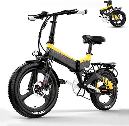 Electric Bike : Leifeng Tower High-speed 400W Electric Bicycle, Magnesium Alloy Ebikes Bicycles All Terrain 10.4Ah / 12.8Ah Removable Lithium-Ion Battery Bicycle Ebike (Color : Black yellow, Size : 12.8AH)