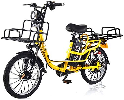 Electric Bike : Leifeng Tower High-speed 400W Electric Mountain Bike 20 (Inch) 48V 15-22Ah Lithium Battery, Dual Disc Brakes Rear Warning Light (Color : Yellow, Size : 22AH)