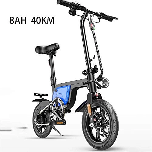 Electric Bike : Leilims Folding Electric Bicycle Bike Foldable Electric Bikes For Adults With Built-in 36V 5-10.4Ah Battery Up To 25KM / H Endurance 30-50KM Double Disc Brake, 1