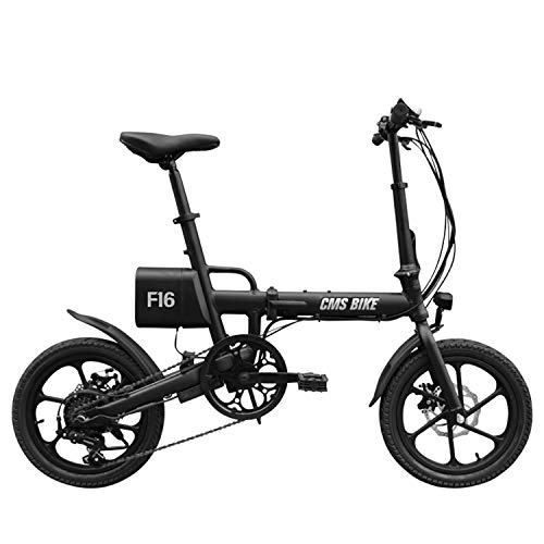 Electric Bike : LFANH 16 Inch 250W Folding Electric Bike, Up To 25Km / H Commuter City Bike with 7.8Ah 36V Lithium Battery Speeds Range 40Km City Bike, Adult Unisex, Black