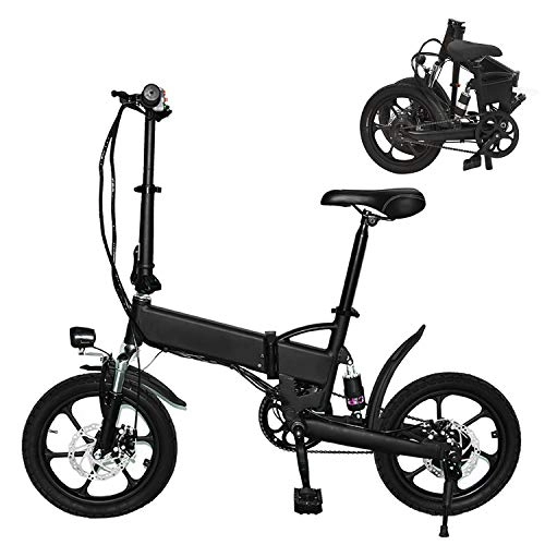Electric Bike : LFANH Folding Electric Bicycle, Commuter Bike 16 Inch Adjustable Speed E-Bike, 30Km Range, 250W / 36V Rechargeable Lithium Battery, Adult Unisex Electric Bike, 36V 7.8Ah