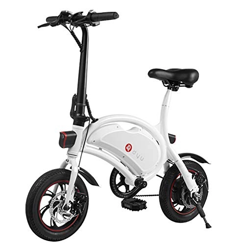 Electric Bike : LFANH Folding Electric Bike, 12"Adult Bike, Speed Up To 25Km / H, 36V 10Ah Battery, Electric Bikes with Pedal, City E-Bike for Adult Unisex Commuter Bike, White