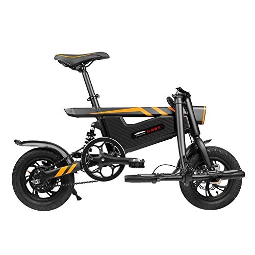 Electric Bike : LHLCG Foldable Electric Bicycle - Mini Portable Easy To Store 36V8Ah Lithium Battery 16 Inch E-Bike Black