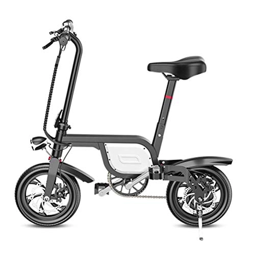Electric Bike : LHSUNTA Electric Bikes Adults Folding Electric Bike Portable Short Charge Lithium-Ion Battery and Silent Motor, with LCD Display
