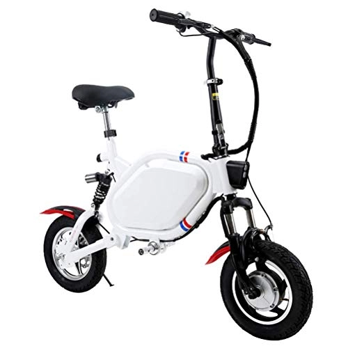 Electric Bike : LHSUNTA Folding Electric Bike - Portable and Easy to Store in Caravan 12 inch 250W 36V Folding E-bike with 12Ah Lithium Battery, City Bicycle Max Speed 25 km / h