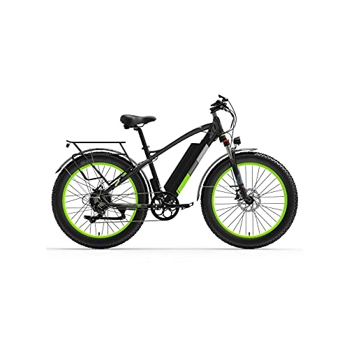 Electric Bike : Liangsujian Electric Bicycle, 1000W 48V Electric Bike, 26 Inch Snow Bike Bicycle, Front & Rear Hydraulic Disc Brake (Color : Green, Size : 1000w)