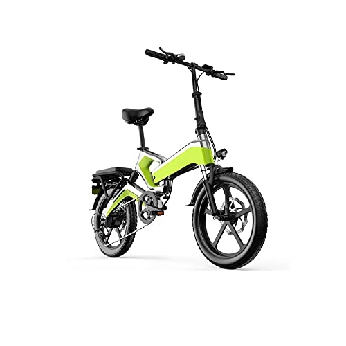 Electric Bike : Liangsujian Electric Bicycle, 20 Inch Foldable Electric Bike 48v10ah Lithium Battery Adult Ebike Mid 350w Electric Bicycle (Color : Yellow)