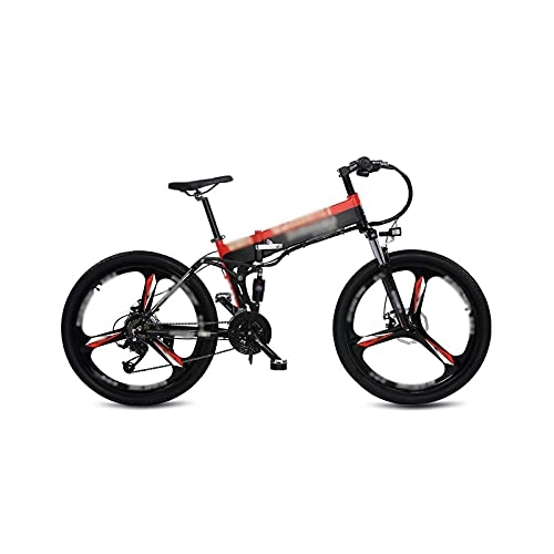 Electric Bike : Liangsujian Electric Bike 400W48V10ah Electric Bicycle Mountain Bike Beach / Snow Bike Folding E Bike For Adult (Color : Red)