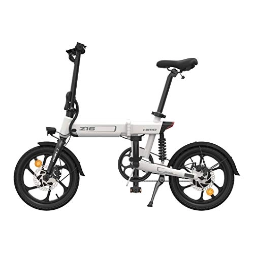 Electric Bike : LICHONGUI Z16 Adult Electric Bike Foldable Pedal Assist 250W E-Bike IP54 Waterproof Electric Bicycle Unique Central Shock Absorber Removable Battery Extended 50-Mile Range for Adult Female / Male