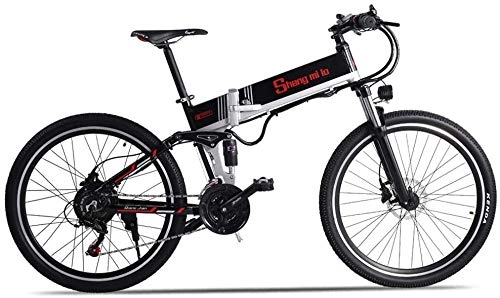 Electric Bike : Lincjly 2020 Upgraded M80 500W 48V10.4AH Electric Mountain Bike Full Suspension+ Spare Battery (Color : 500w+Spare Battery)