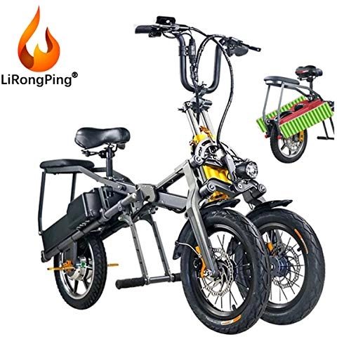 Electric Bike : LiRongPing E-bike Electric Bike Bicycle With 48V Bike Battery, 30KM / h Max Speed, Bike With Adujustable Seat For Adult Men Women, easy To Assembled