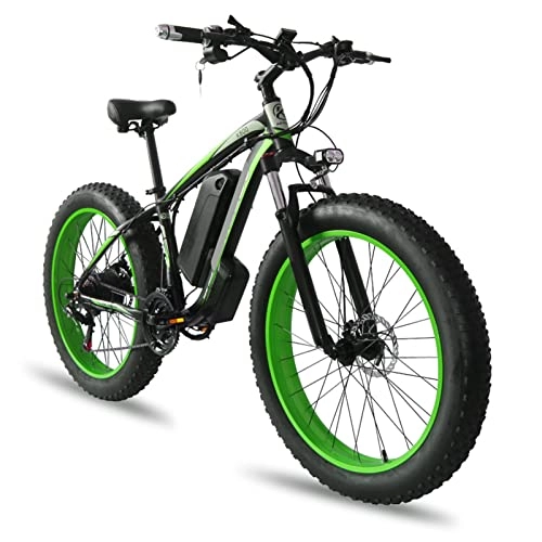 Electric Bike : Liu 1000W Electric Bikes for Adults 26 Inches Fat Tire Electric Mountain Ebike for Men 48V Motor Electric Snow Bicycle (Color : C, Size : 18AH battery)