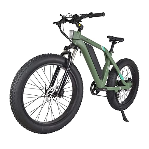 Electric Bike : Liu Electric Bike 26" Powerful 750W 48V Removable Battery 7 Speed Gears Fat Tire Electric Bicycles with Pedal Assist for man woman (Color : Green)