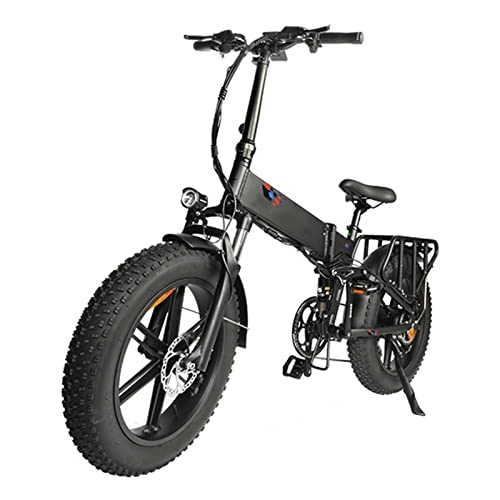 Electric Bike : Liu Electric Bike Foldable for Adults 20 * 4.0 Fat Tire Electric Bike 48V 12.8Ah Electric Bicycle 750W Mountain Ebike Snow / 8 Speed 45km / H (Color : Black)