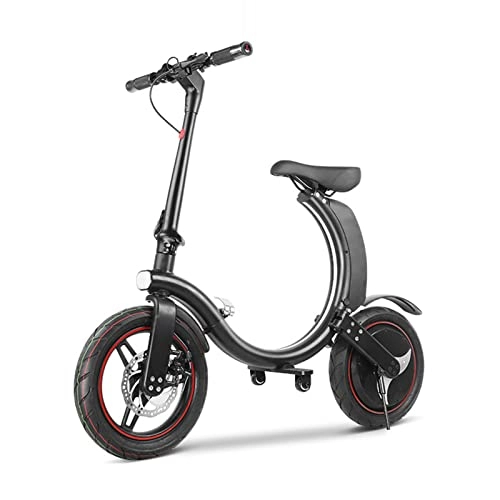 Electric Bike : Liu Electric Bike Foldable for Adults Lightweight 500W 36V Travel Two Wheeler Sport Fast Mini Folding Ebike Electric Bicycle (Color : Black)