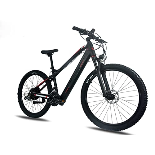 Electric Bike : Liu Electric Bike for Adults 500W 27 Speed Electric Mountain Bicycle With Removable 48V 10.5Ah Lithium-Ion Battery 27.5 * 2.4 Inch Tire (Color : Black, Number of speeds : 27)
