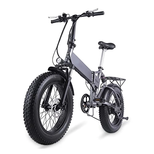 Electric Bike : LIUD Electric Bike For Adults 25 Mph Foldable 500W 4.0 Fat Tire Ebike 48v 12.8AH Removable Lithium Battery Electric Bicycle Mountain City Snow Beach Bicycle (Color : 48V 500W)
