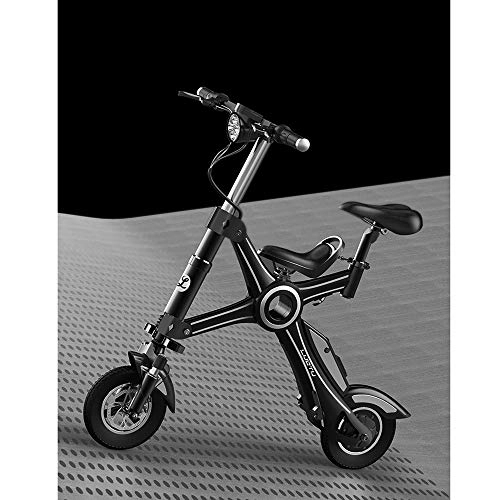 Electric Bike : LIUJIE Portable Folding Electric Bicycle bike for commuting and free time with Disc Brakes for Woman and Man bike with lithium battery 36v or 36v 7.8ah 8.7ah, 25-40km, Black