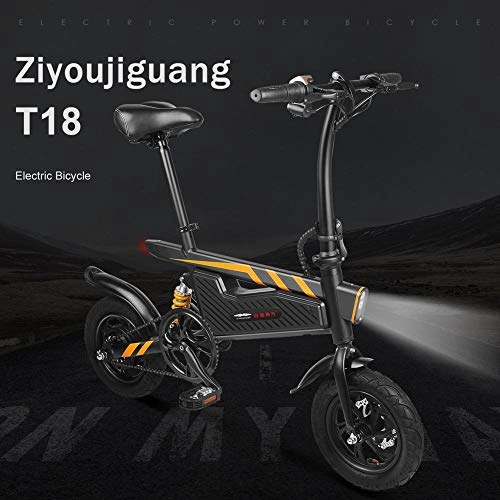 Electric Bike : liuxi9836 15.74inch Folding E-Bike with Pedals, Folding Electric Bike with 36V / 6AH Lithium-Ion Battery, 250W Ebike with LED Light