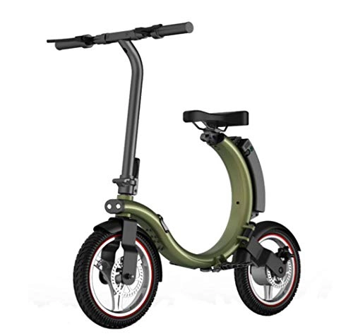 Electric Bike : LIXUE 14" Electric Bike, Electric Bicycle with 350W Motor, 36V 6Ah Battery, Change Speed bike, Outdoor Urban Road Bikes, Green