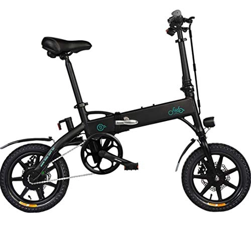 Electric Bike : LIXUE 14 Inch Tires E-bike 3 Riding Modes 25km / h 7.8Ah Lithium Battery, Saddle Adjustable, Dual Disc Brakes Electric Bicycle for Commuting, Black