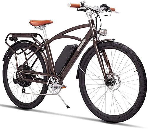 Electric Bike : LJ Adult 26-Inch City Electric Bike Retro Design with Pedal Electric Ebike 400W48V Lithium Electric Car Suitable for The Elderly / Ladies / Men, 28In, 28in