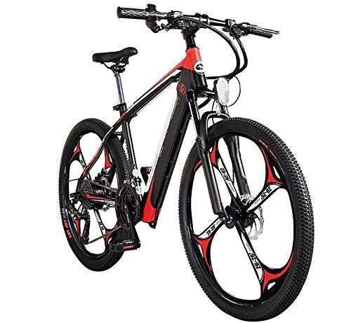 Electric Bike : LJ Electric Bike Electric Mountain Bike, 400W Brushless Motor Max Speed 35Km / H 10Ah / 48V Li-Ion Battery with Led Headlights and 3 Modes Travel Work Out and Commuting