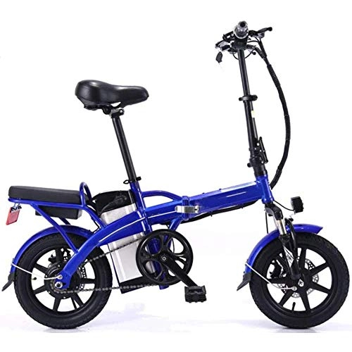Electric Bike : LJ Folding Electric Bike for Adults, Removable Battery with Mobile Phone Holderbicycle 350W Motor14 Inchestandem Motorcycle, for Outdoor Cycling, White, 16Ah, 10AH
