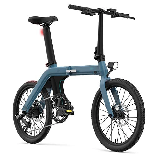 Electric Bike : LJMG Electric bikes 20 Electric Bicycle Of Adult, 11.6Ah Lithium Battery Folding Bicycle With Power Assist, City Commute Bike Back Seat And 250W Motor (Color : Blue, Size : 148 * 57 * 110cm)