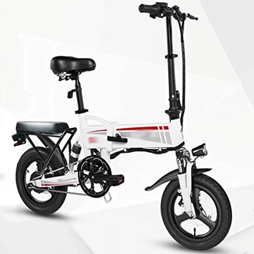 Electric Bike : LJMG Electric bikes Folding Electric Bike For Adults, Commute Ebike With 250W Motor And 8~10Ah Lithium Battery, City Bicycle Max Speed 20 Km / h (Color : White, Size : 10ah)