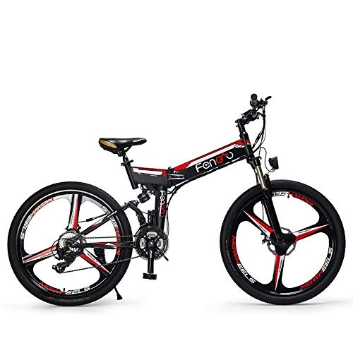 Electric Bike : LJPW 26 Inch 48v Folding Electric Mountain Bike Invisible Lithium Battery 10A 250W Power Bicycle