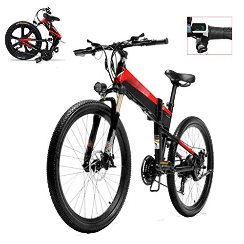 Electric Bike : LJYY Folding Electric Bike, 26Inch Mountain Bike for Adult, 36V 300W High Speed Ebike Removable Lithium Battery Travel Assisted Electric Bike Fold up Bike